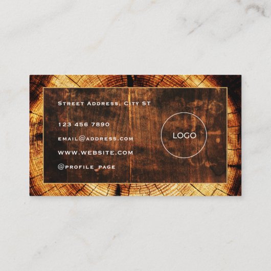 Lijsten met een houten textuur visitekaartje (Achterkant)