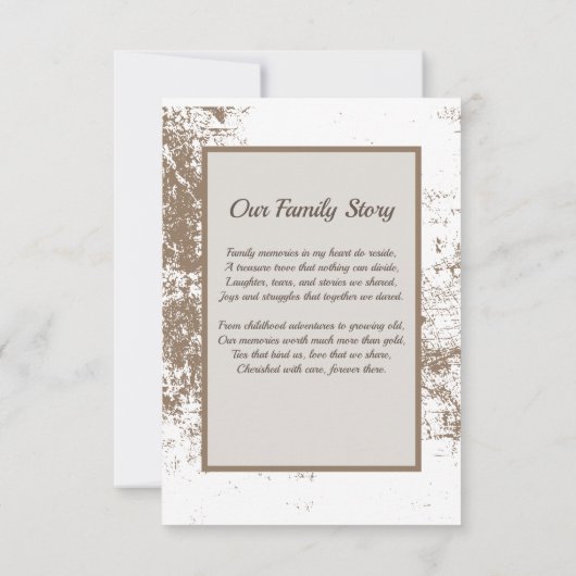   Lijsten - met familiegedicht Bedankkaart (Achterkant)