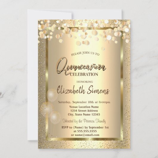 Lijsten van goudConfetti Stippen Kaart (Voorkant)