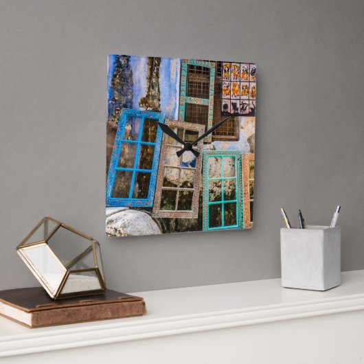 Lijsten voor kleurrijke vensters vierkante klok (Kantoor)