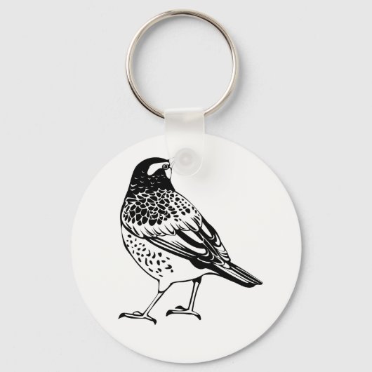Lijster Silhouet Sleutelhanger (Voorkant)