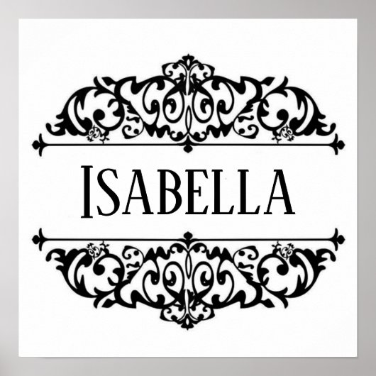 Lijstwerk frame met gepersonaliseerde naam  poster (Voorkant)