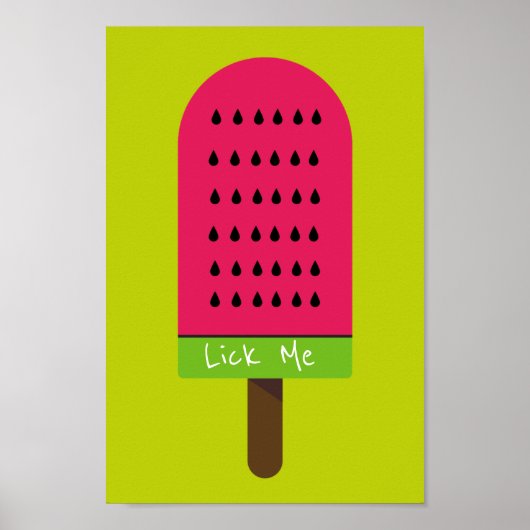 Lik een grappige Pop Art popsicle fruitig watermel Poster (Voorkant)