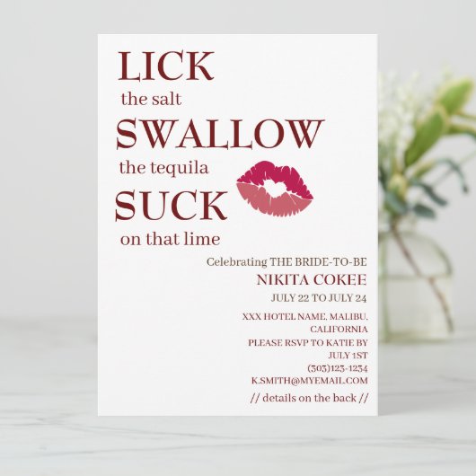 Lik het zout, sla afscheidscadeau voor vrijgezelle kaart (Staand voorkant)