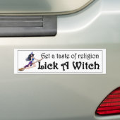 lik op een heks grappige wieg van religie bumpersticker (Op auto)