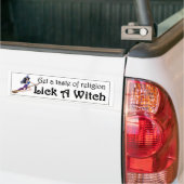lik op een heks grappige wieg van religie bumpersticker (Op Truck)