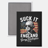 Lik Op Stuk Engeland 4 Juli George Washington 1776 Magneet (Voorkant / Achterkant)