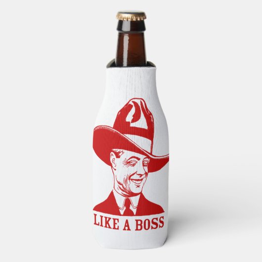 "Like A Boss" Flessenkoeler voor jongens Flesjeskoeler (Fles Voorkant)