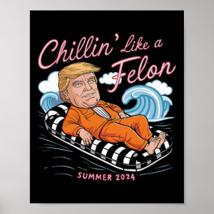 Like A Felon Trump 2024 Grappige zomercadeaus Poster