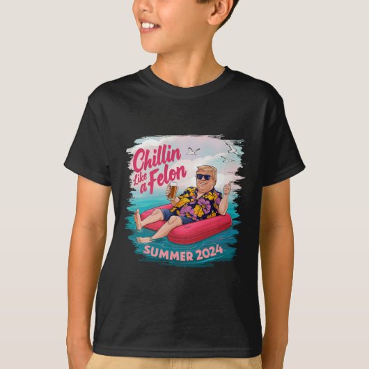Like a Felon Trump Summer 2024 Beach T-shirt (Voorkant)