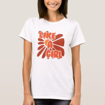 Like a Girl - Retro Bloemen - T-shirt