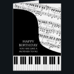 Like a Mother to Me Piano and Music Birthday<br><div class="desc">A birthday card for someone who is like a mother. A great card for anyone who is into piano music. A grand piano with the keys along the bottom of the card. A sheet of music fills the background. A great card for someone who loves music. This is NOT a...</div>