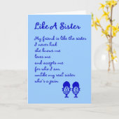 Like A Sister - A silly Thinking of You Poem Kaart (Gele Bloem)