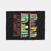 Like Big Books And I Cannot Lie Funny Bookworm Hum Fleece Deken (Voorkant (Horizontaal))