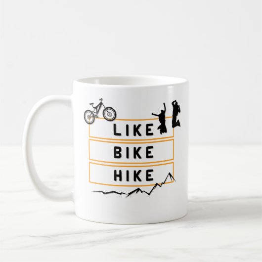 Like Bike Hike Berge Wandern Koffiemok (Links)