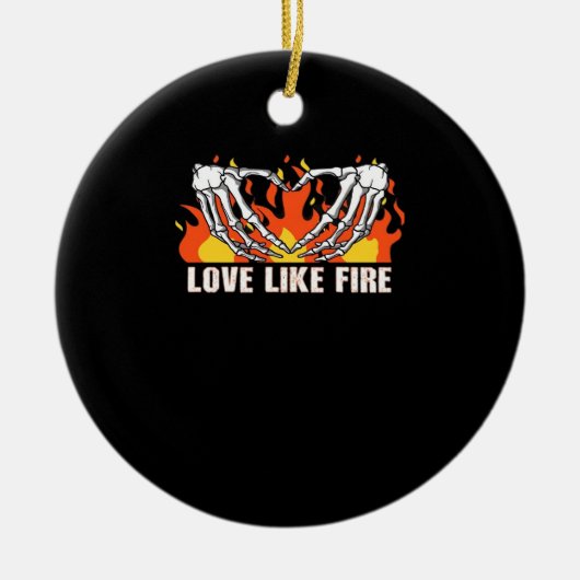 Like Classic - Skelet Handen Hart Keramisch Ornament (Voorkant)