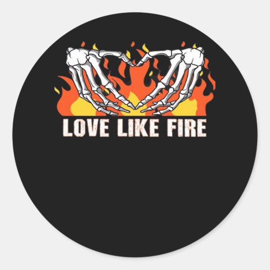 Like Classic - Skelet Handen Hart Ronde Sticker (Voorkant)