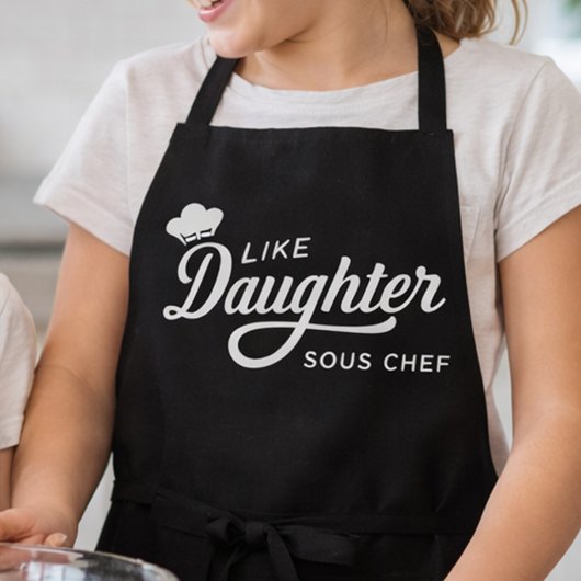Like Daughter Sous Chef Typografie Ontwerp Schort