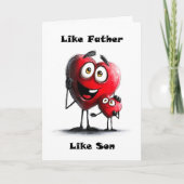 Like Father Like Son Red Hearts Father’s Day Card Feestdagen Kaart (Voorkant)