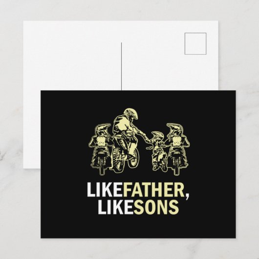 Like Father Like Sons Motocross Dirt Bike Gift Briefkaart (Voorkant / Achterkant)