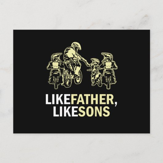 Like Father Like Sons Motocross Dirt Bike Gift Briefkaart (Voorkant)