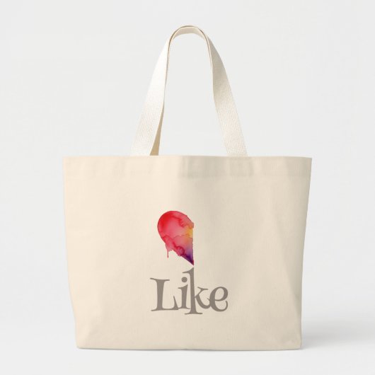 Like - half heart grote tote bag (Voorkant)