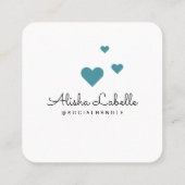 Like Me Blue Photo Heart Lijst Girly Social Media Vierkante Visitekaartje (Achterkant)