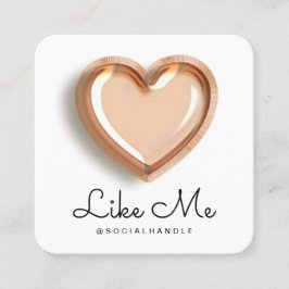 Like Me Pink Balloon Heart Girly Social Media Vierkante Visitekaartje