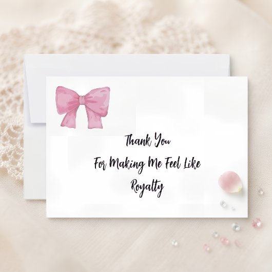 Like Royalty | Pink Bow Card Bedankkaart
