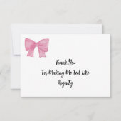 Like Royalty | Pink Bow Card Bedankkaart (Voorkant)