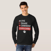 Like Share Subscribe Comment Video Livestream Blog T-shirt (Voorkant volledig)