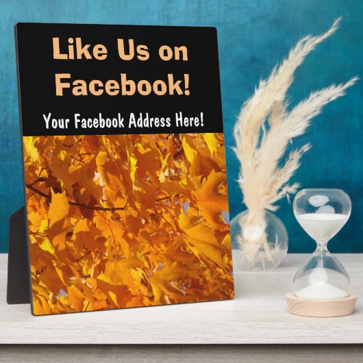 Like Us op Facebook bord Teller Plaques Bladeren Fotoplaat (Zijkant)