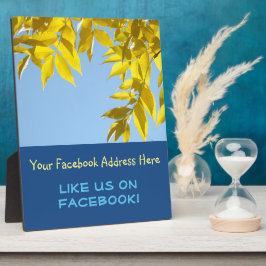 Like Us op Facebook plaquette teller bord Herfst Fotoplaat