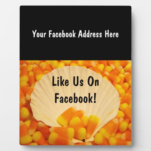 Likeer Ons Op Facebook bord Tellerplaat Candy Corn Fotoplaat (Voorkant)