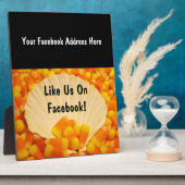 Likeer Ons Op Facebook bord Tellerplaat Candy Corn Fotoplaat (Zijkant)
