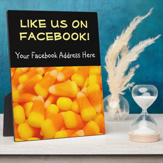 Likeer Ons Op Facebook teller bord Candy Corn Fotoplaat (Zijkant)