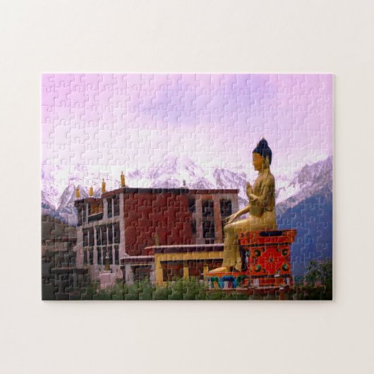 Likir klooster en Sitting Buddha Maitreya/Ladakh Legpuzzel (Horizontaal)