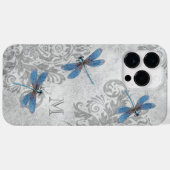 likkerij Grunge Damask met Monogram Case-Mate iPhone Case (Achterkant (horizontaal))
