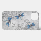 likkerij Grunge Damask met Monogram Case-Mate iPhone Case (Achterkant (horizontaal))