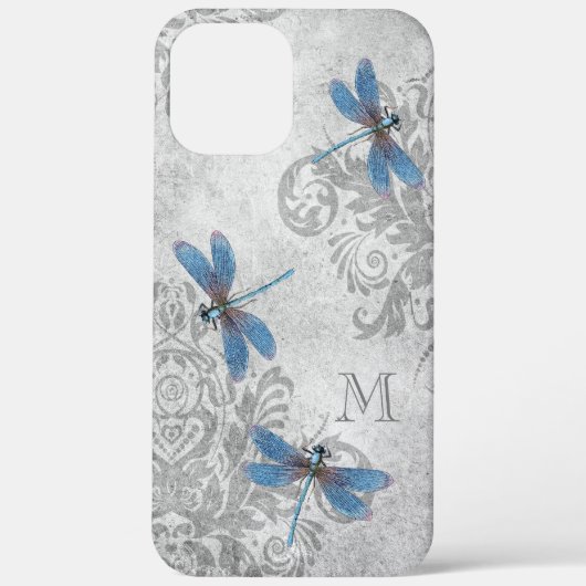 likkerij Grunge Damask met Monogram Case-Mate iPhone Case (Achterkant)