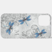 likkerij Grunge Damask met Monogram Case-Mate iPhone Case (Achterkant / Rechts)