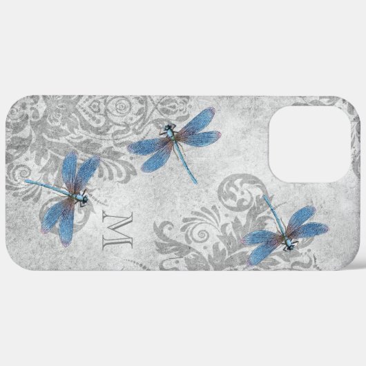 likkerij Grunge Damask met Monogram Case-Mate iPhone Case (Achterkant / Rechts)