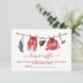 LIkleine brandweerman Baby shower waslijn Kaart (Staand voorkant)