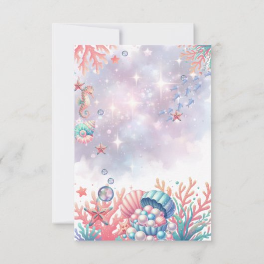 LIkleine zeemeermin baby shower uitnodiging (Achterkant)