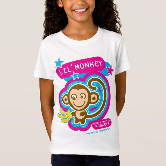 Lil' aap-kinder roze t-shirt (Voorkant)