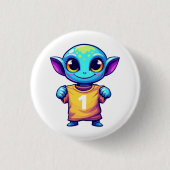 Lil' Alien Ronde Button 3,2 Cm (Voorkant)