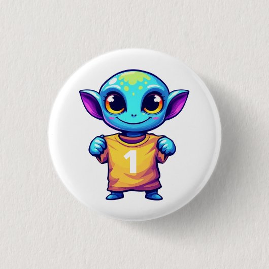 Lil' Alien Ronde Button 3,2 Cm (Voorkant)