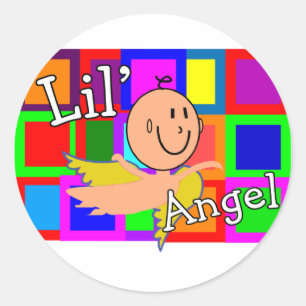 Lil Angel MOZAÏEK Met Engel Baby—Schattig Ronde Sticker