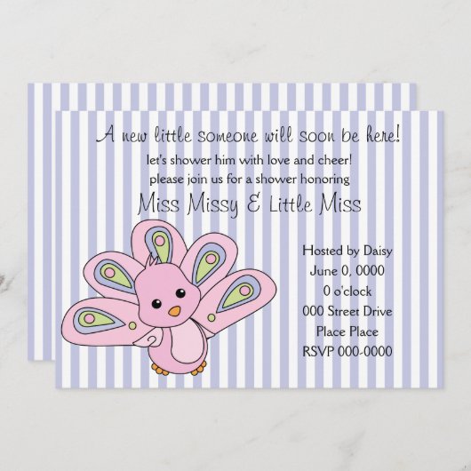 Lil' Baby Peacock Kaart (Voorkant / Achterkant)