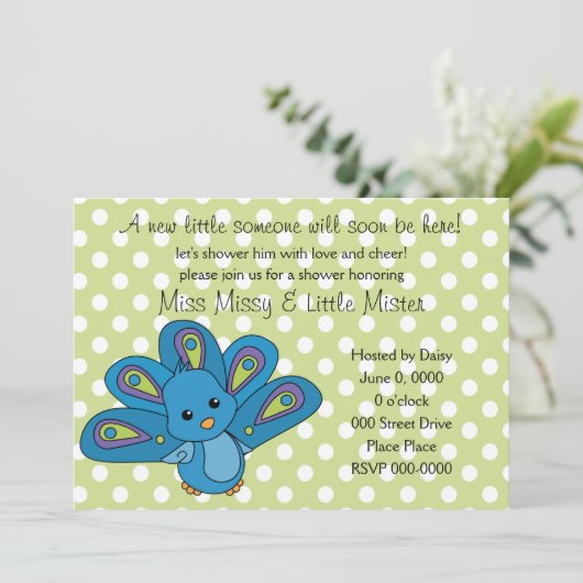 Lil' Baby Peacock Kaart (Staand voorkant)